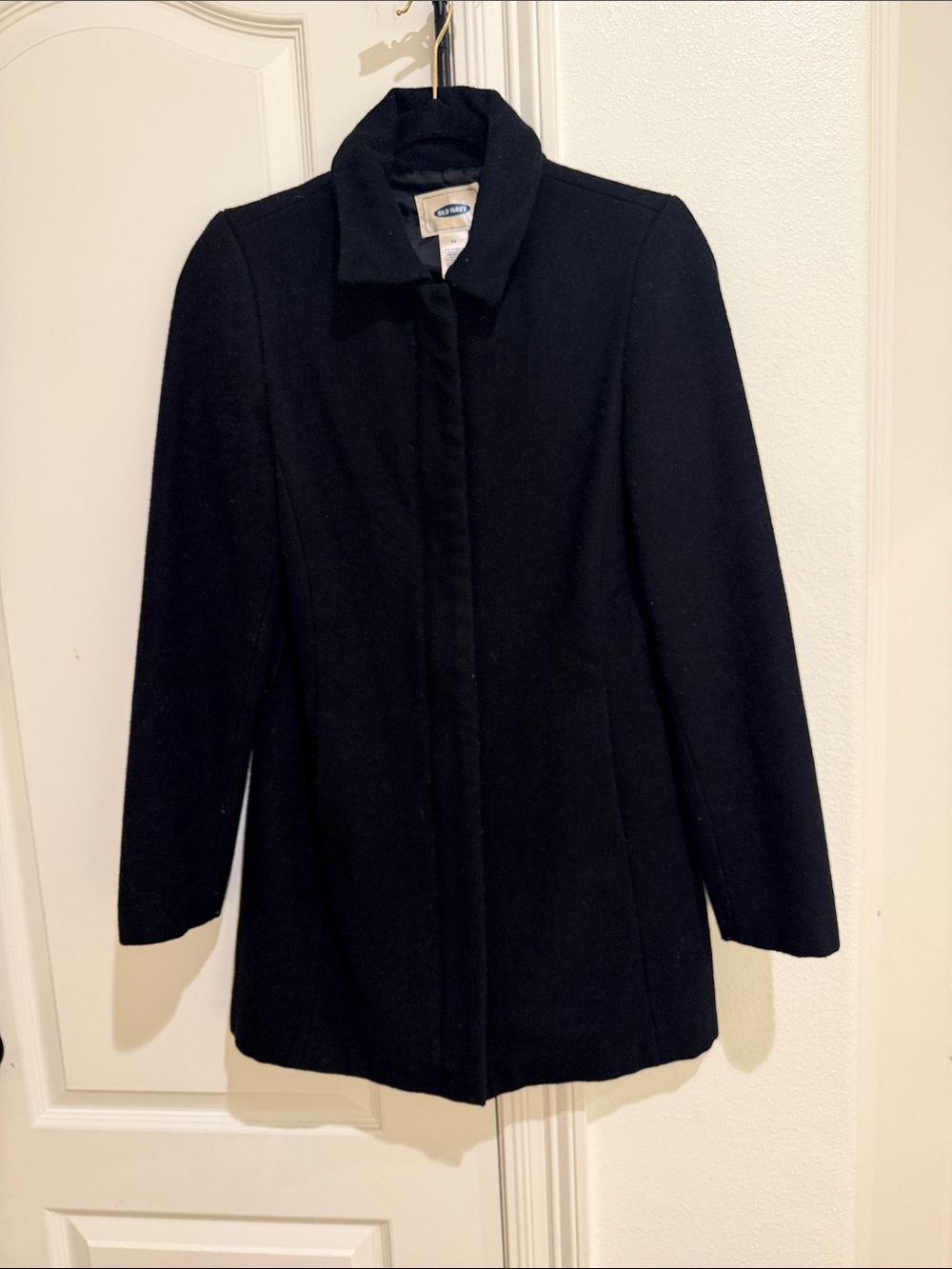 Old navy black wool zip up jacket XS